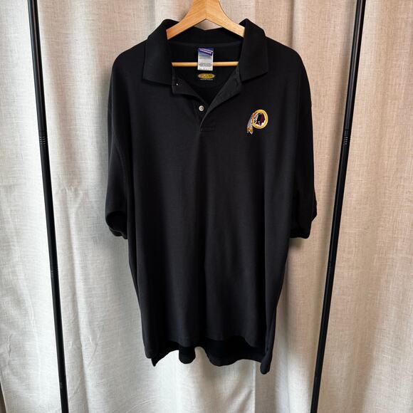 Washington Redskins NFL Polo Shirt Black 2XL Moisture Wicking - Picture 1 of 13